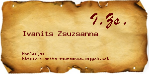 Ivanits Zsuzsanna névjegykártya